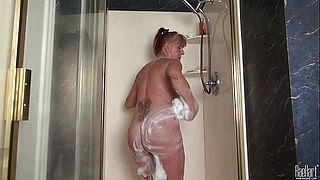 Mature woman in the shower